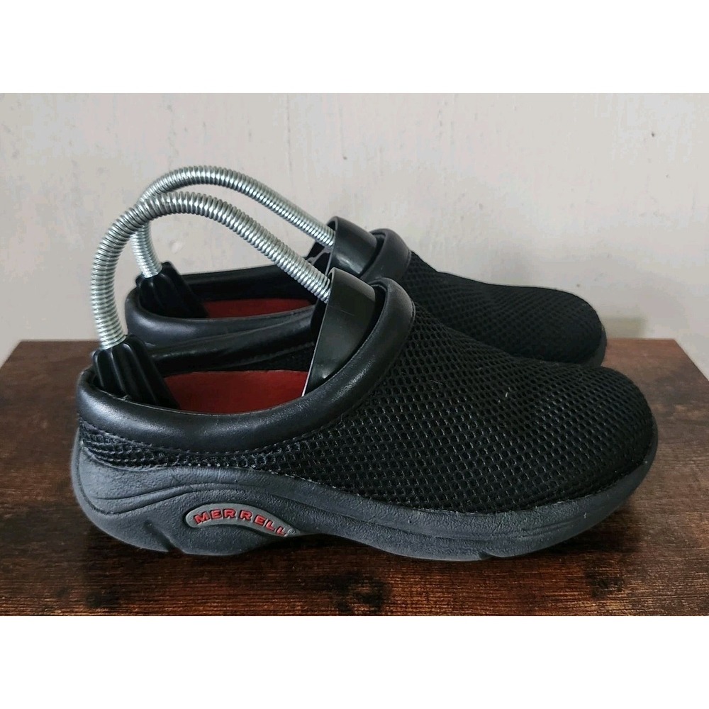 Merrell Womens Slip On Shoes Size 6.5 Black Encore Breeze Mesh Slides Clogs